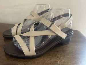 Mephisto Air Relax Cream Leather Sandals sz 38 Womans 7 - Picture 1 of 8