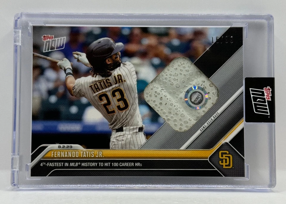 FERNANDO TATIS JR Game Used 100th Career HR 2023 Topps Now 644A 16/99 MLB Holo - Imagem 1 de 3