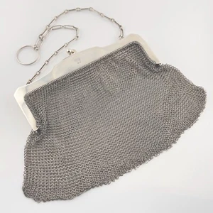 Rare Sterling Silver Chain Mail Mesh Finger Purse Multiple Hallmarks 925 - Bild 1 von 23