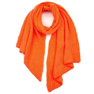 Bufanda tejida exclusiva de corte sesgado con bordes suaves c.C para mujer color liso Foto 1 de 4