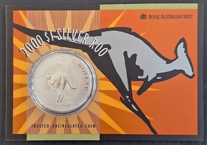 2000 Australia Kangaroo 1 oz Silver (.999) $1 frosted UNC coin - Bild 1 von 3