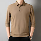 Men Fashion Casual Solid Long Sleeved Shirt Summer Breathable Comfortable Tops
