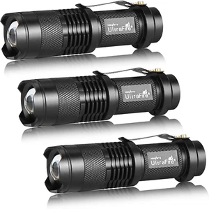 ULTRAFIRE 3er Pack Mini Taschenlampen Fokus verstellbar SK68 Single Mode taktische LED - Bild 1 von 12