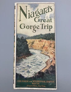 Vintage NY travel brochure The Gray Line Niagara Great Gorge Trip 1930 color map - Picture 1 of 11