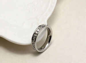 Silver/Rose Titanium Steel Ring Men/Womens Stainless Wedding Band Sz5-10