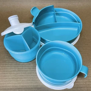 Tupperware Baby Bühnen Set geteilt Schale & Formel Spender & Schüssel blau Neu - Bild 1 von 7
