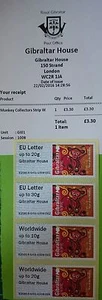 POST & GO - GI01 - GIBRALTAR HOUSE - FIRST DAY MONKEY/FLAG STRIPS - Picture 1 of 6