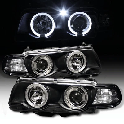 Angel Eyes Xenon Scheinwerfer Set in Schwarz für BMW 7er E38 09.1998-07.2001 - Bild 1 von 4