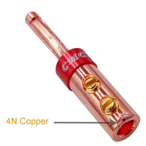 50pz Connettore Altoparlante CMC 4mm Spina Banana Rame Puro con Termoretraibile 3 Colori - Foto 1 di 8