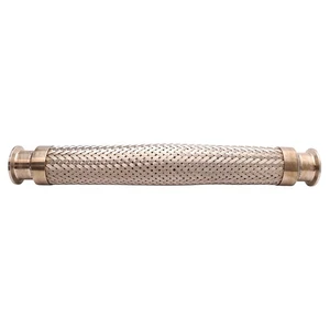 Flexible Stainless Steel Braided Coupling, 15.25in Long, 1.5in Tri-Clamp Fitting - Picture 1 of 8