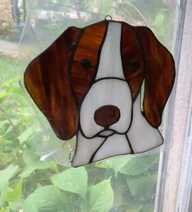 Handgefertigter English Springer Spaniel Buntglas Hund Sonnenfänger 6 Zoll - Bild 1 von 7