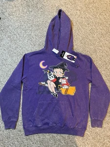 Betty Boop Halloween Hoodie Damen Medium lila Hexe Katze Hund Fleischer Studios - Bild 1 von 9