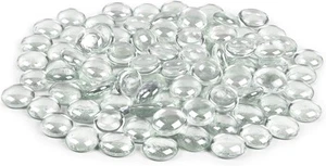 Galashield Glass Flat Clear Marbles Pebbles Gems for Vase 5 lbs, - Picture 1 of 9