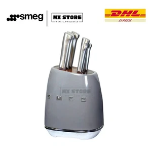 SMEG 7 Pieces knife Block set stainless steel Sharp DHL FAST EXPRESS SHIP Back - Picture 1 of 12