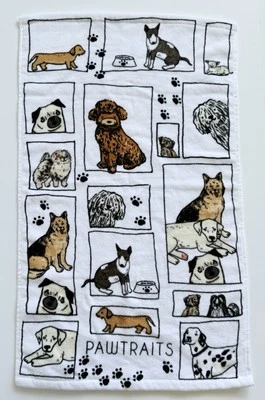New Rare Kassafina Cute Dog Puppy Bath Towel 27"x52" Hand Towel 26"x16" Cotton - Image 1 of 4