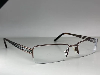 Perry Ellis Eyeglasses Frame PE 262A-2 Brown Half Rim Rectangle 54-18-135 FRAMES - Image 1 of 4