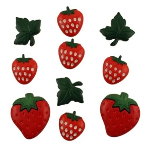 Strawberry Fields 4097 - Buttons Galore - Fruit & Leaves - Craft Sewing Scrap - Picture 1 of 2