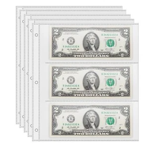 50 Pack Currency Sleeves 3-Pocket Banknote Sleeves 8.5 × 11 Sheet Protectors ... - Picture 1 of 7