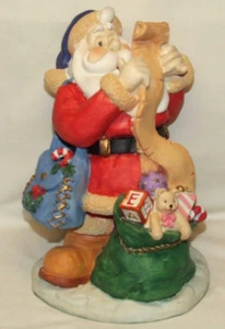 Holiday Time Santa Centerpiece Santa Claus checking his list Figurine - Picture 1 of 7