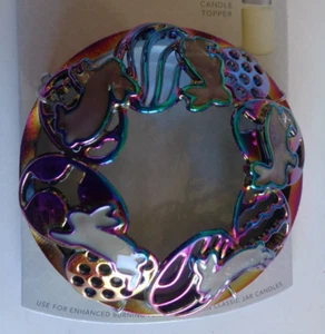 Yankee Candle Pearlescent Illuma Lid Jar Topper Easter Bunnies Eggs Free Ship - Picture 1 of 3