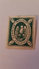 FRANCOBOLLO USATO 1867 BOLIVIA BOLIVIE 5 CINQUO CENTAVOS