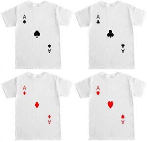 ACE OF SPADES CLUBS DIAMONDS HEARTS Blackjack Casino Poker Chips Cards T Shirt
