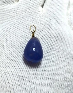 Blauer Tansanit glatt Perlen Tropfen Anhänger 24,00 Karat Tansanit Edelstein 14x19 mm - Bild 1 von 6