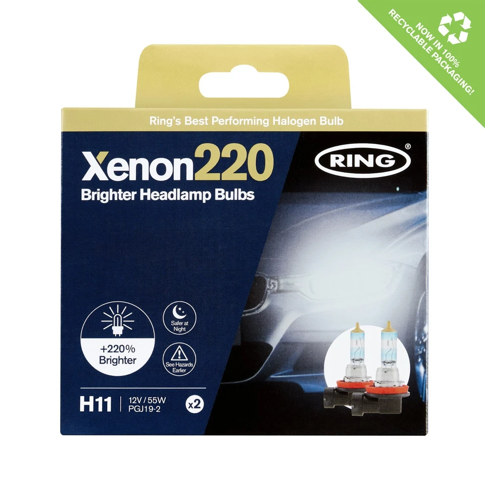 Ring Xenon200 H7 12v 55W Car 200 Upgrade Headlight Headlamp Bulbs Set RX2077