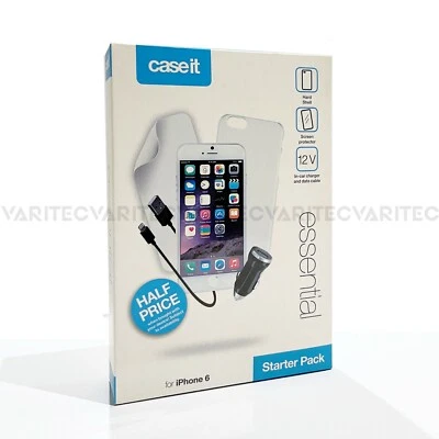 CASEIT Clear Case + Screen Cover + Car Charger + Charging Cable for iPhone 6 6S - Image 1 of 3