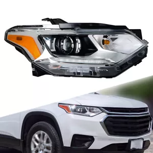For 2018-2021 Chevy Traverse Passenger Side LED DRL HID Housing Chrome Headlight - Picture 1 of 11