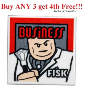 ☀️NEW Lego Tile 2 x 2 with Magazine 'BUSinESS' and 'FISK' Pattern - Picture 1 of 2