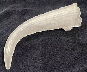 ANTIKE VINTAGE MATTGLAS KRISTALL FÜLLHORN TROMPETE BESTATTUNG AUTO VASE - Bild 1 von 8