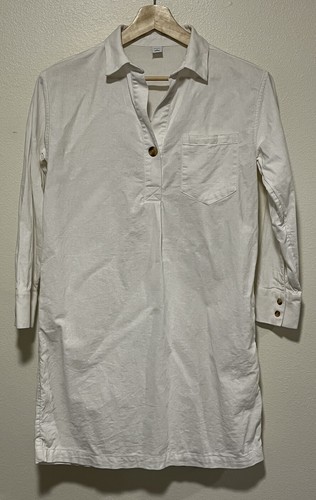 OFF WHITE Abito antico blu navy misto lino taglia small bianco spiaggia casual estivo