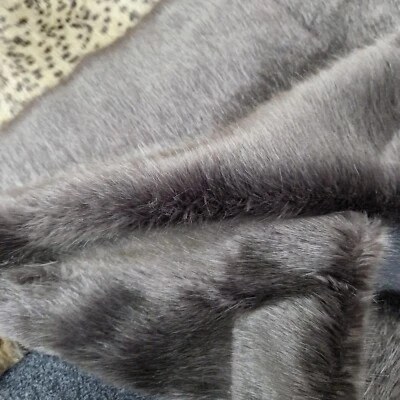LUXURIOUS FAUX FUR FABRIC REMNANT -BROWN Imitation Animal  Fabric - 0.5m Length - Image 1 of 4