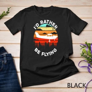 Divertida Camiseta Piloto Regalo Preferiría Volar Retro C172 Avión Unisex Camiseta - Imagen 1 de 15