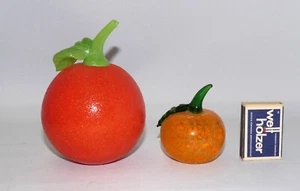 2er Set Glas Obst mundgeblasen Murano Italien Mandarine & Orange - Picture 1 of 10