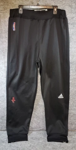 Adidas NBA Houston Rockets Mens (2XL) Warm-Ups 3 Stripe Black White Fleece Liner Cover