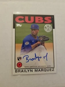 2021 Topps Series 2 1986 Autograph Brailyn Marquez RC #86B-BM Auto Chicago Cubs - Picture 1 of 1