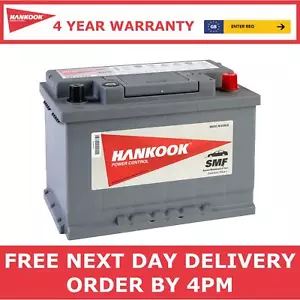 12V Car Battery 096 Type, Hankook 72Ah 610CCA Sealed Calcium - 278 x 175 x 190mm - Picture 1 of 11