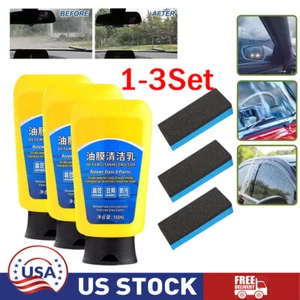 1-3Set Oil Film Cleaning Emulsion Automotive Glass Oil Film Remover Home And Car - Picture 1 of 14