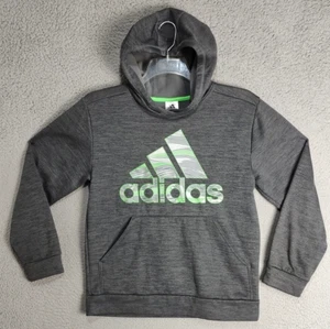 Adidas Jacket Hoodie Youth Large 14 16 Gray Big Logo Activewear Long Sleeve Teen - Picture 1 of 14