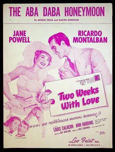 Two Weeks with Love (1950) w/ Jane Powell 'Aba Daba Honeymoon' Movie Sheet Music - Picture 1 of 3