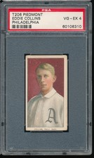 T206 Piedmont 350/25 Eddie Collins PSA 4 - Philadelphia - HOF