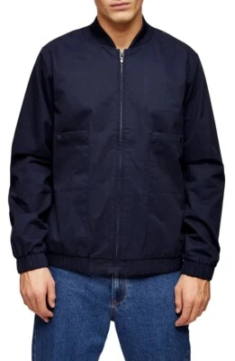 Chaqueta de vuelo de bombardero clásica de arcilla Topman nueva con etiquetas - azul marino - XL Foto 1 de 4