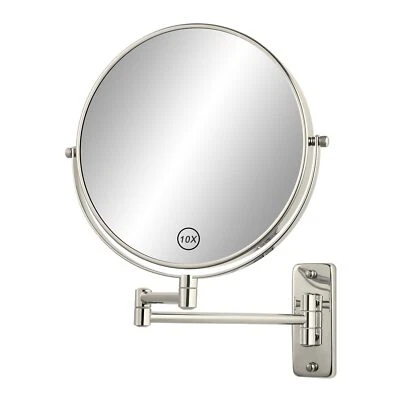 8" Wall Mounted Vanity Mirror 1X/10X Magnifying Makeup Mirror w/ Extendable Arm - Image 1 of 4