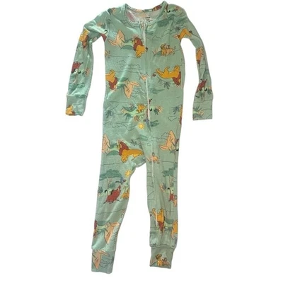 Disney Lion King Green Zippered Zippy Pajamas 12-18 months Bamboo Like - Image 1 of 4
