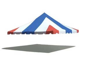Replacement Pole Tent Canopy Top 20x20 Red White Blue Cover Event Wedding Party - Picture 1 of 2