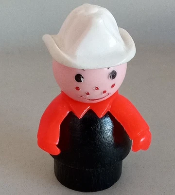 Bombero Brazos Rojos Sombrero Blanco Fisher Price Little People Juguete De Colección Foto 1 de 4