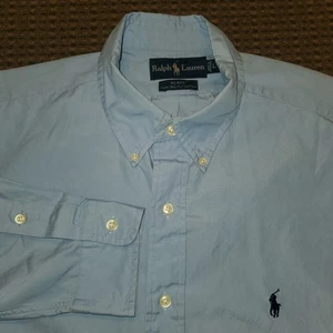 Ralph Lauren Shirt Mens Large Light Blue Blake Oxford Button Down Long Sleeve - Picture 1 of 9
