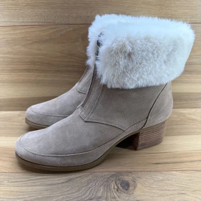 UGG Koolaburra Daianna Bootie 11 Taupe Suede Zipper Block Heel - Image 1 of 4